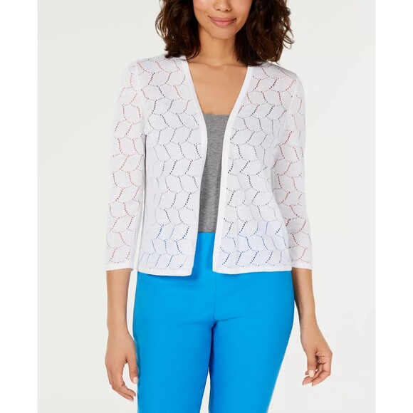 Charter Club Sweaters - Charter Club | Petite Pointelle Completer Cardigan Sweater | PXL